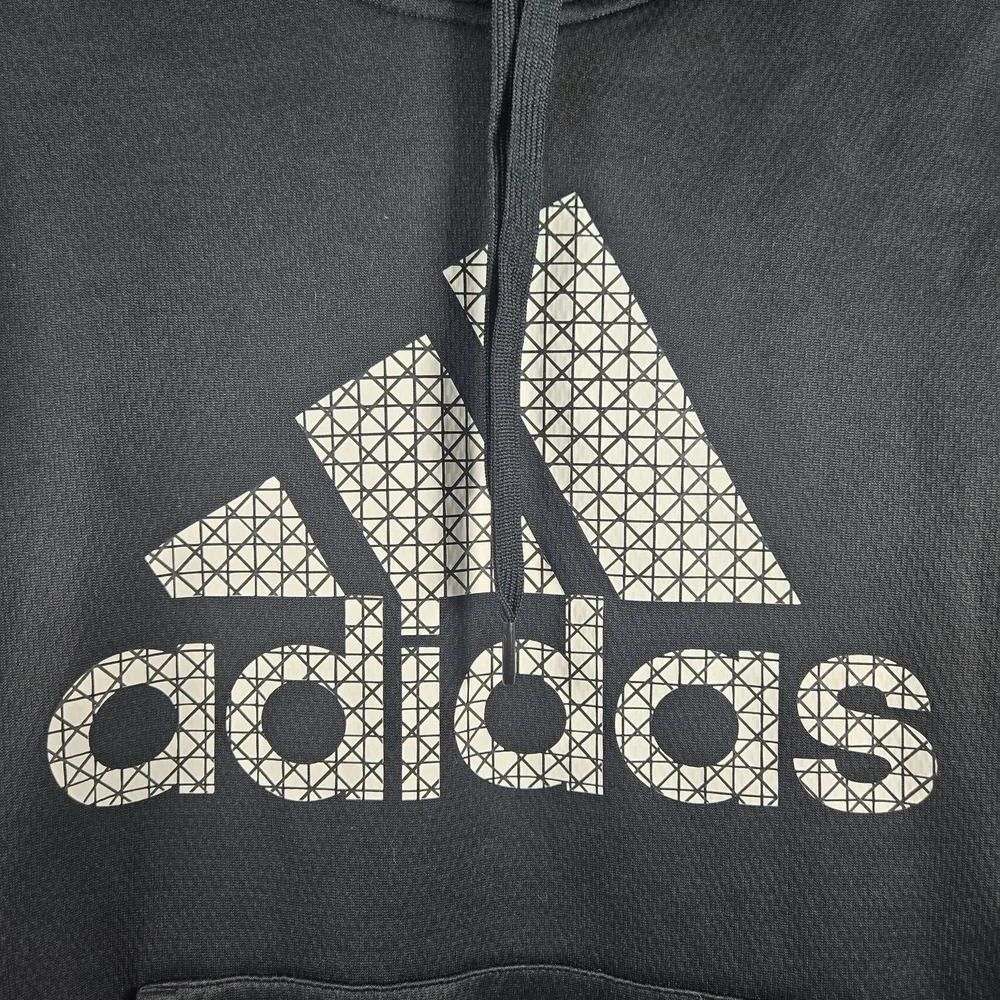 Adidas Men's Black Hoodie with White Logo